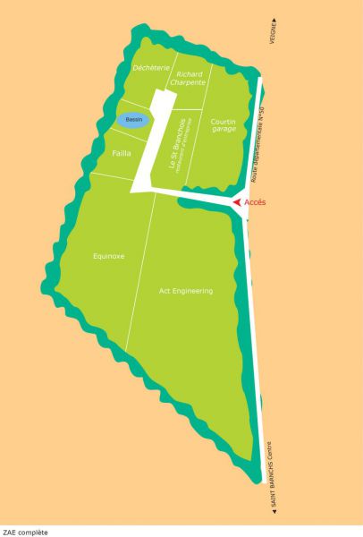 plan de la zone activité les Coquettes à Saint Branchs
